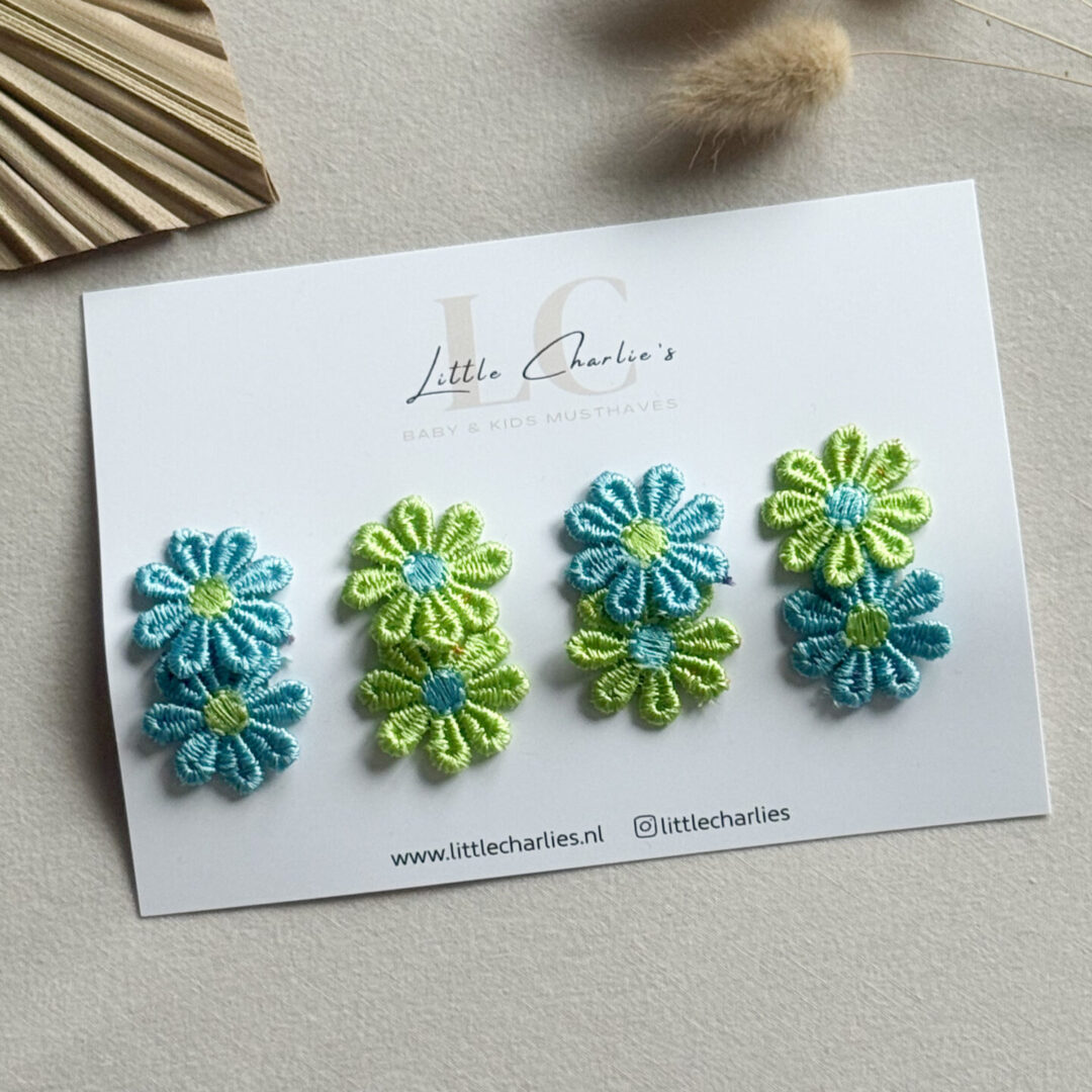 antislip knipje daisy groen blauw